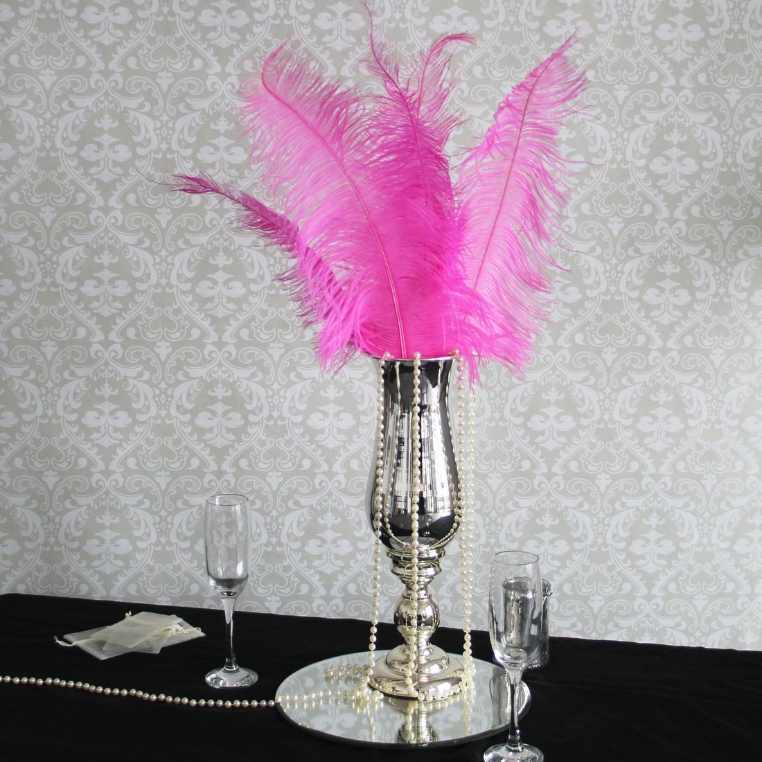 Fuchsia Ostrich Feathers x 5