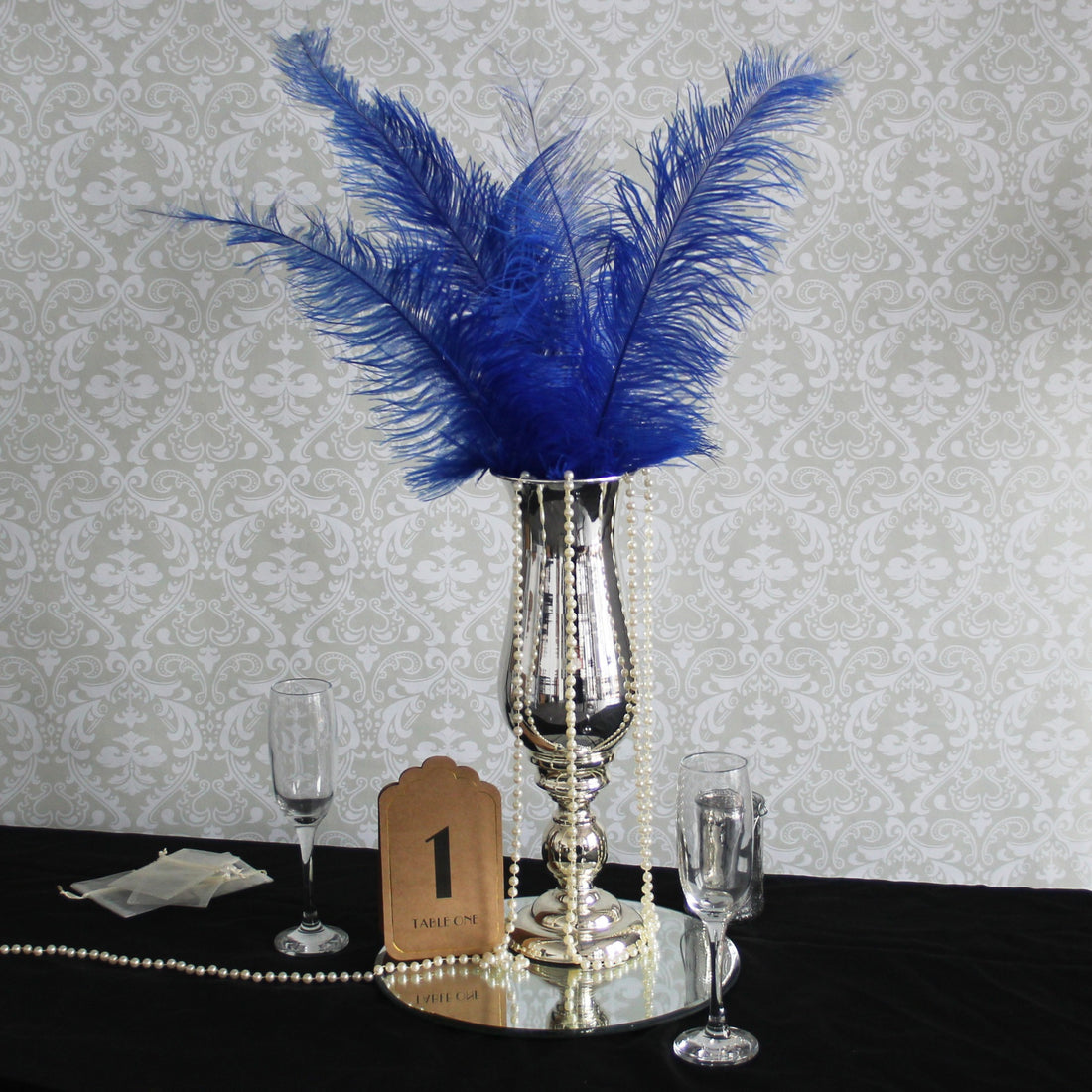 Royal Blue Ostrich Feathers x5