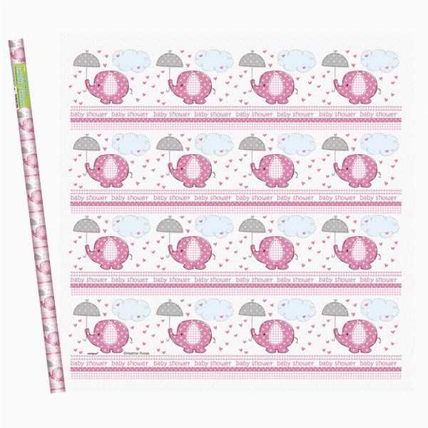 Umbrellaphants Pink Gift Wrap