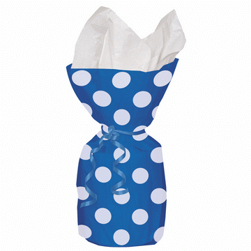 Royal Blue Polka Dot Cello Bag - pk 20