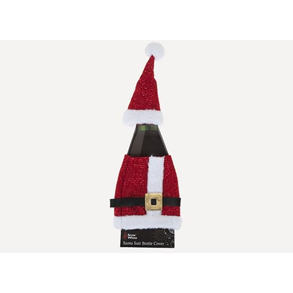 Santa Suit Look Xmas Bottle Cover On Card