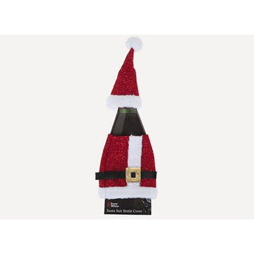 Santa Suit Look Xmas Bottle Cover On Card