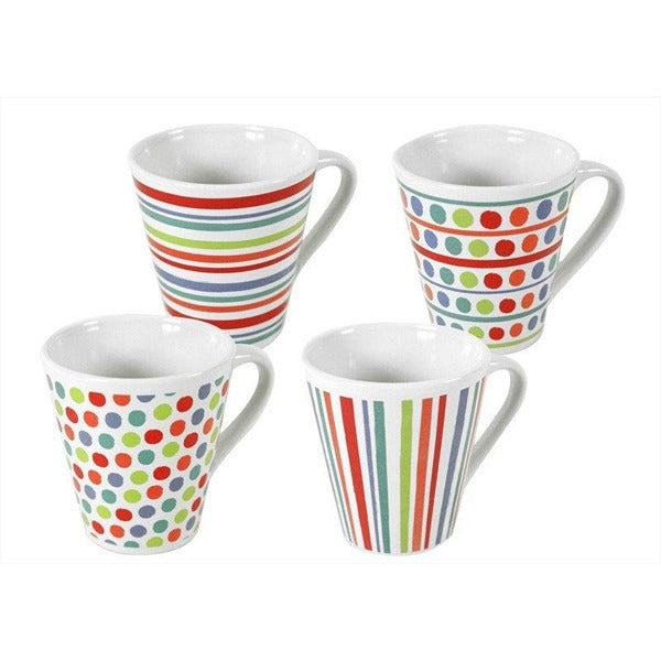 Mugs Spot Stripe 4 Assorted