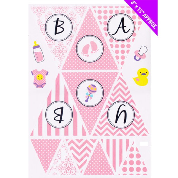 It's A Girl - Baby Sticker Bunting Baby Shower