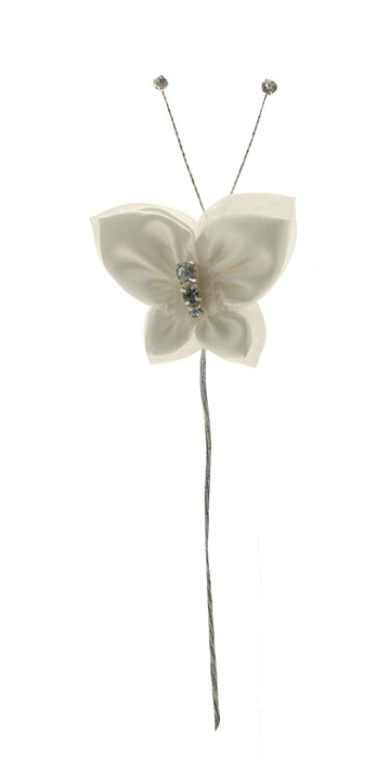 Medium ivory Diamante Butterfly