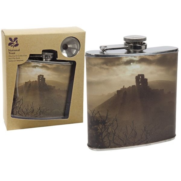 National Trust'Corfe Castle' 6oz Hip Flask