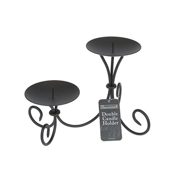 3x Metal Scroll Double Candle Holder With Hang Tag