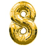 Big Number Balloon - 8 - Gold