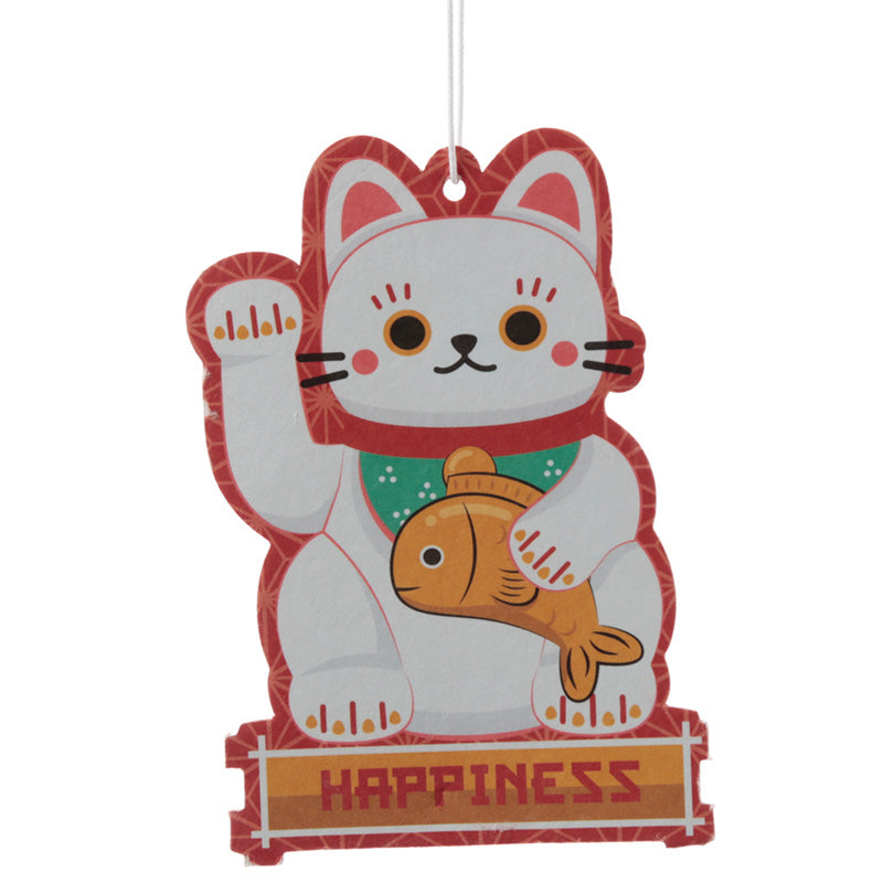 White Maneki Neko Lucky Cat Jasmine Scented Air Freshener