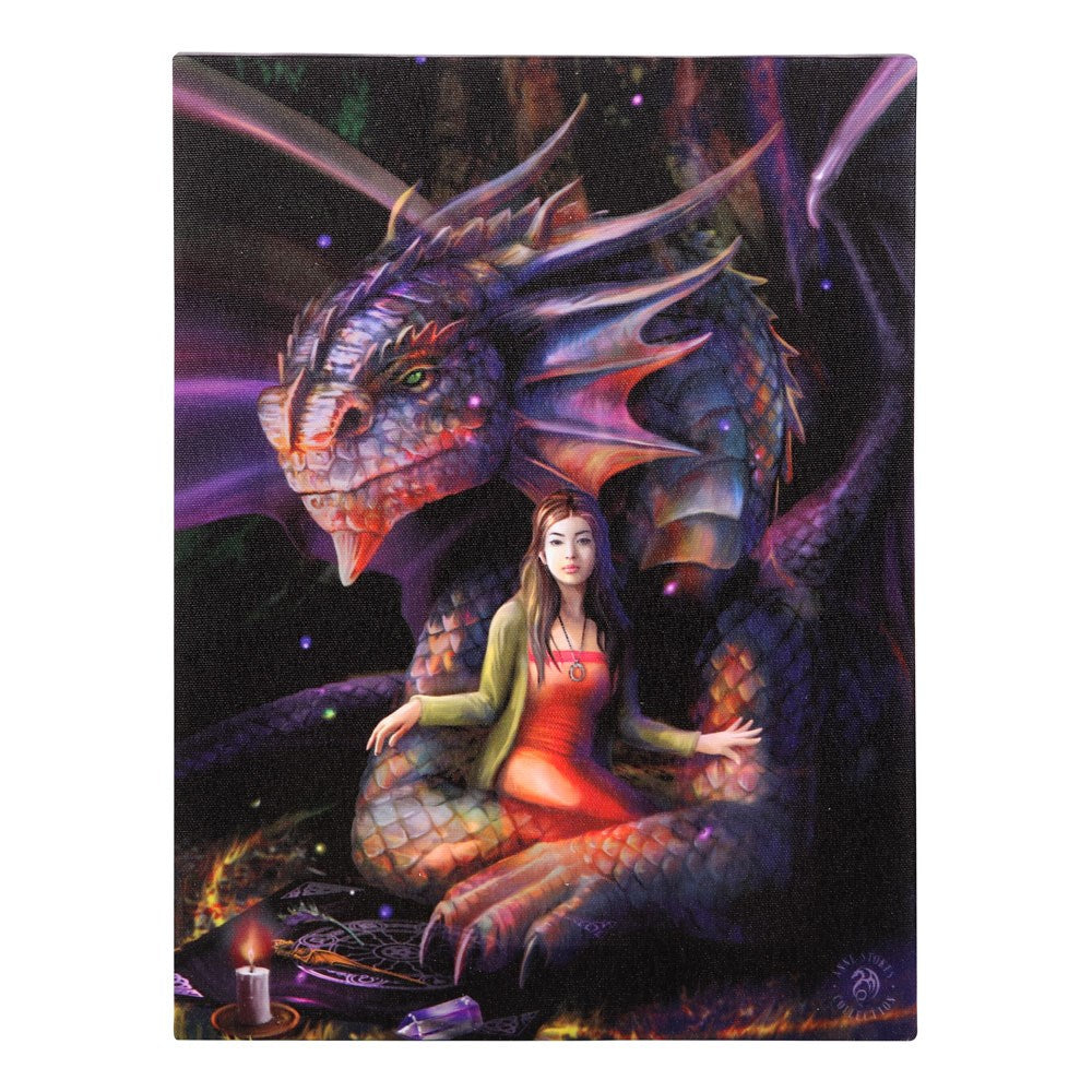 19x25cm Spirit Dragon Canvas Plaque by Anne Stokes