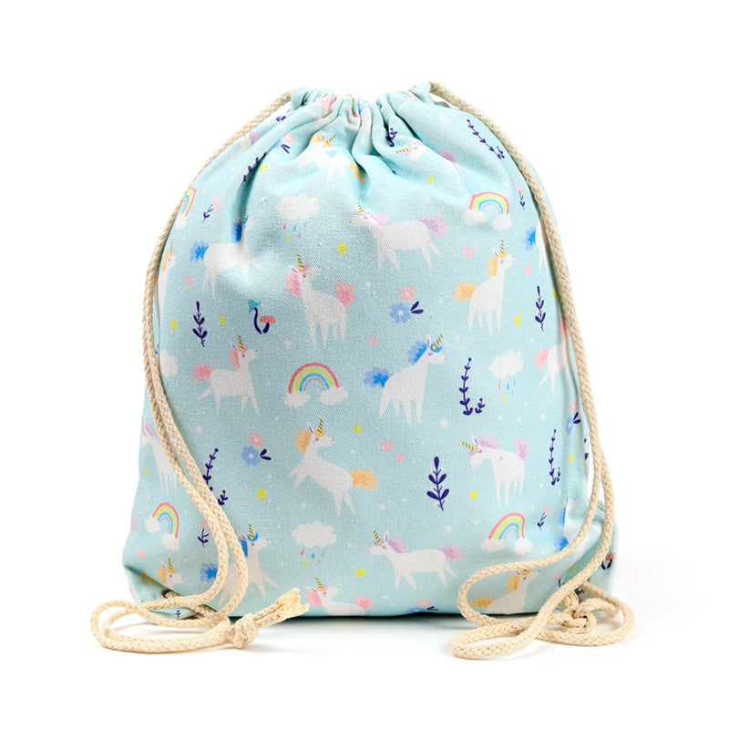 Handy Drawstring Canvas Bag - Unicorn Magic