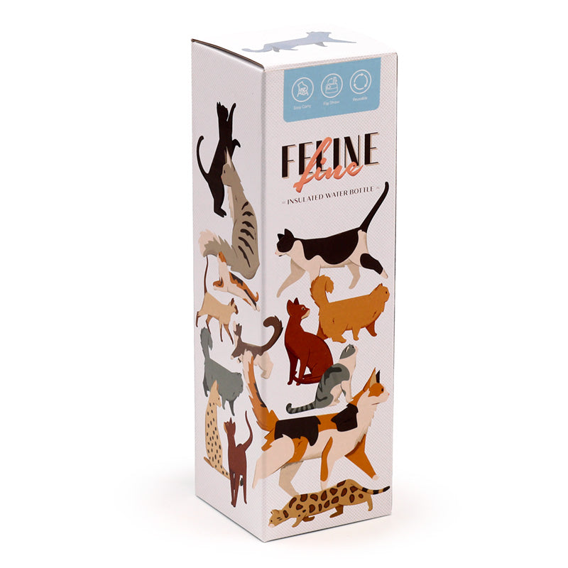 Reusable Insulated Flip Top Drinks Bottle 500ml - Feline Fine Cats