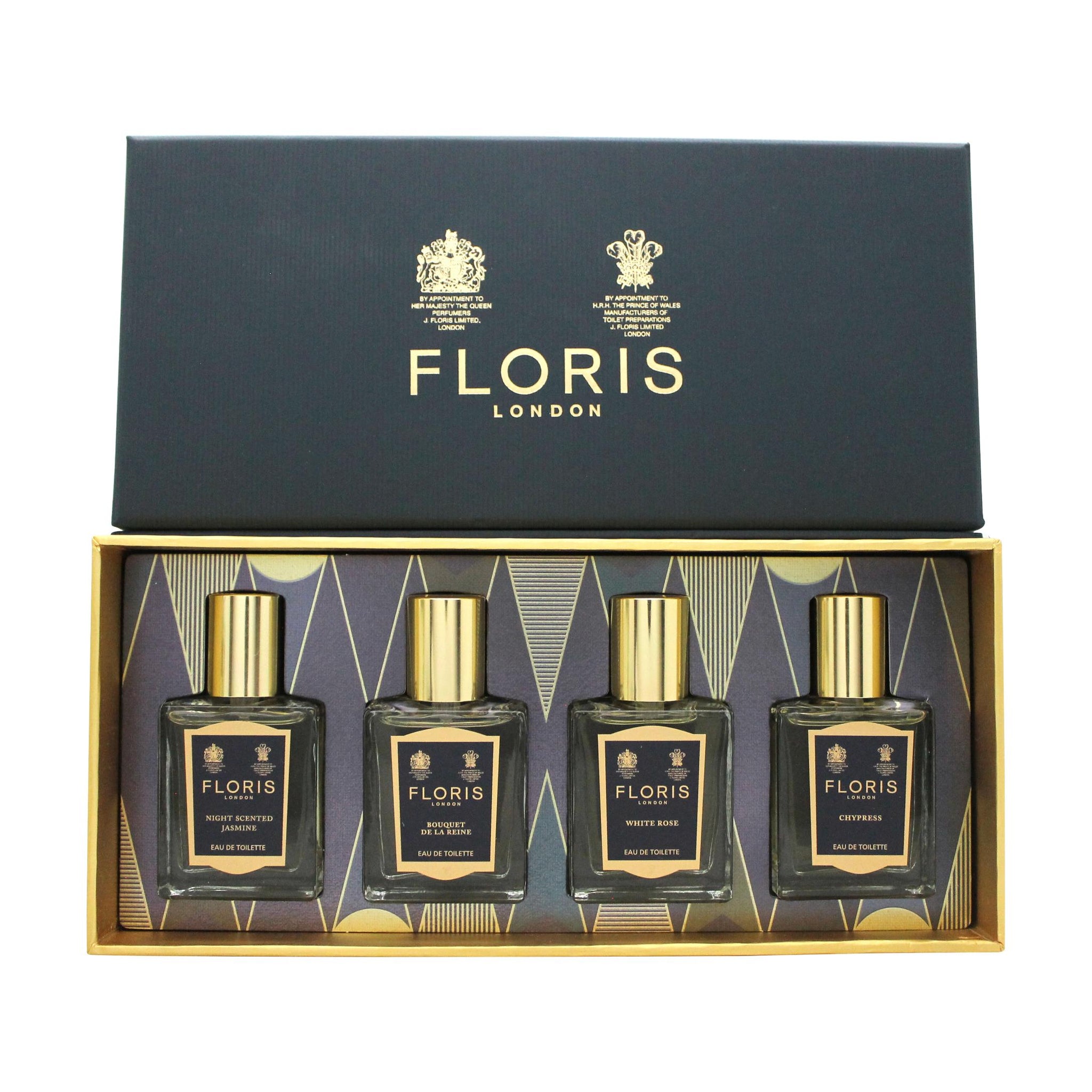 Floris Gift Set 15ml Night Scented Jasmine EDT + 15ml Bouquet De La Reine EDT + 15ml White Rose EDT + 15ml Chypress EDT