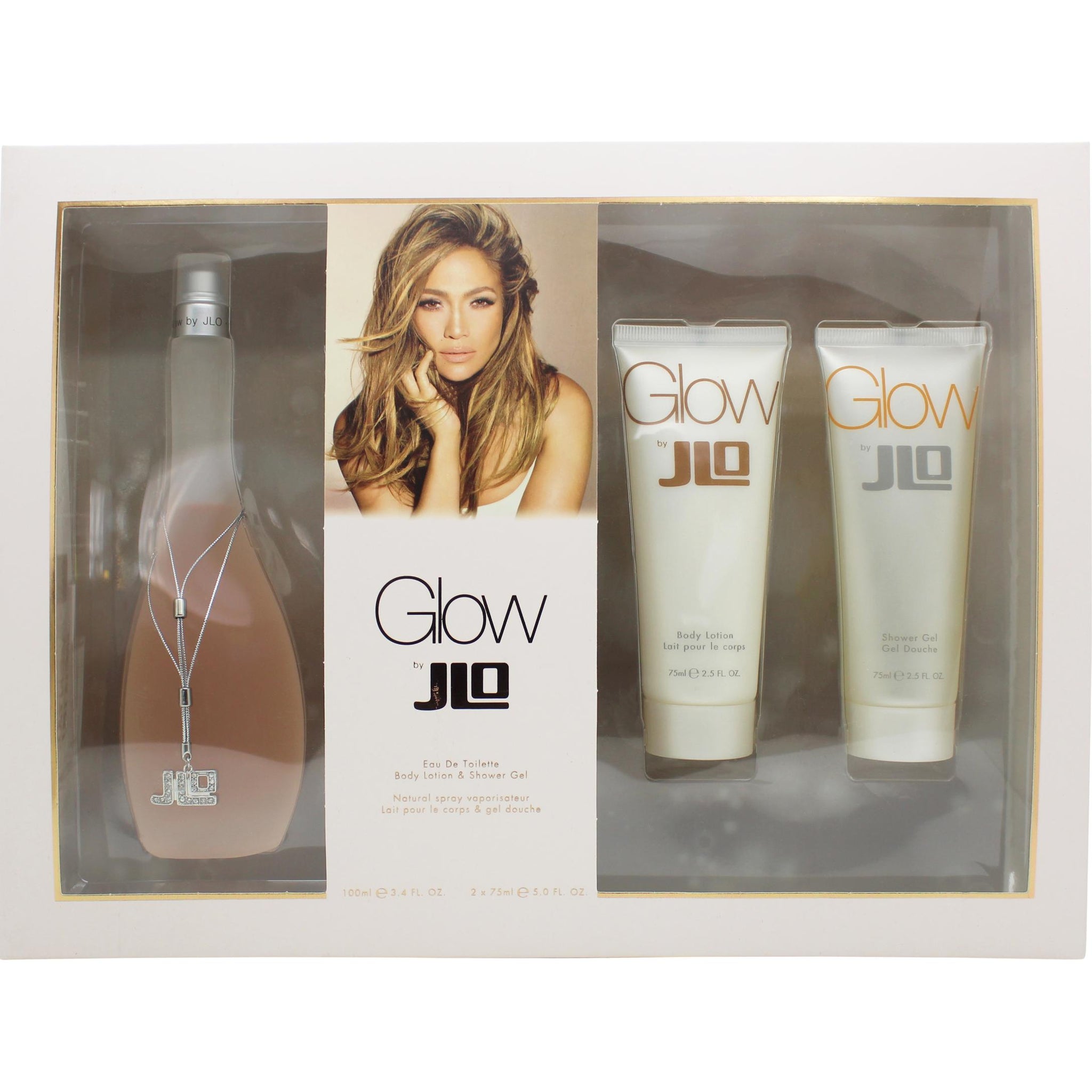 Jennifer Lopez Glow Gift Set 100ml EDT +  75ml Body Lotion + 75ml Shower Gel