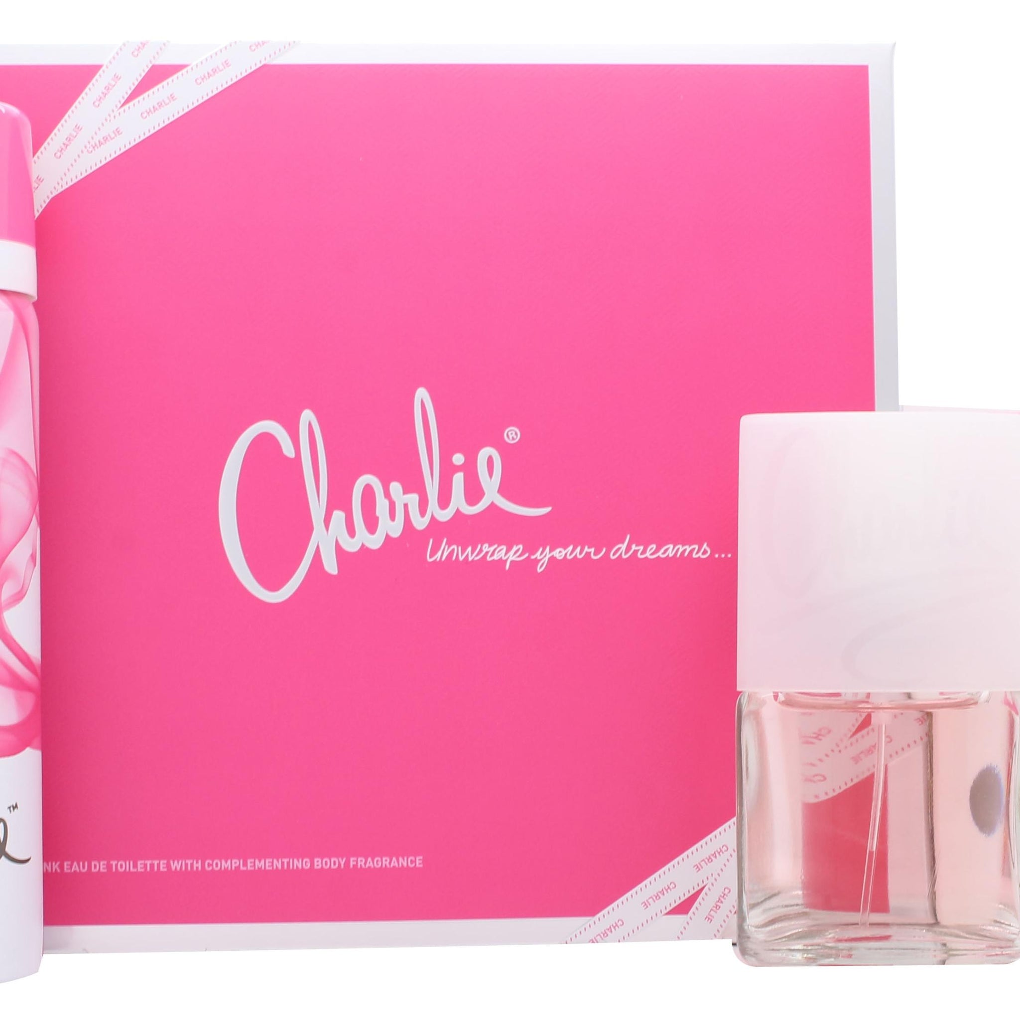 Revlon Charlie Pink Gift Set 30ml EDT Spray + 75ml Body Spray