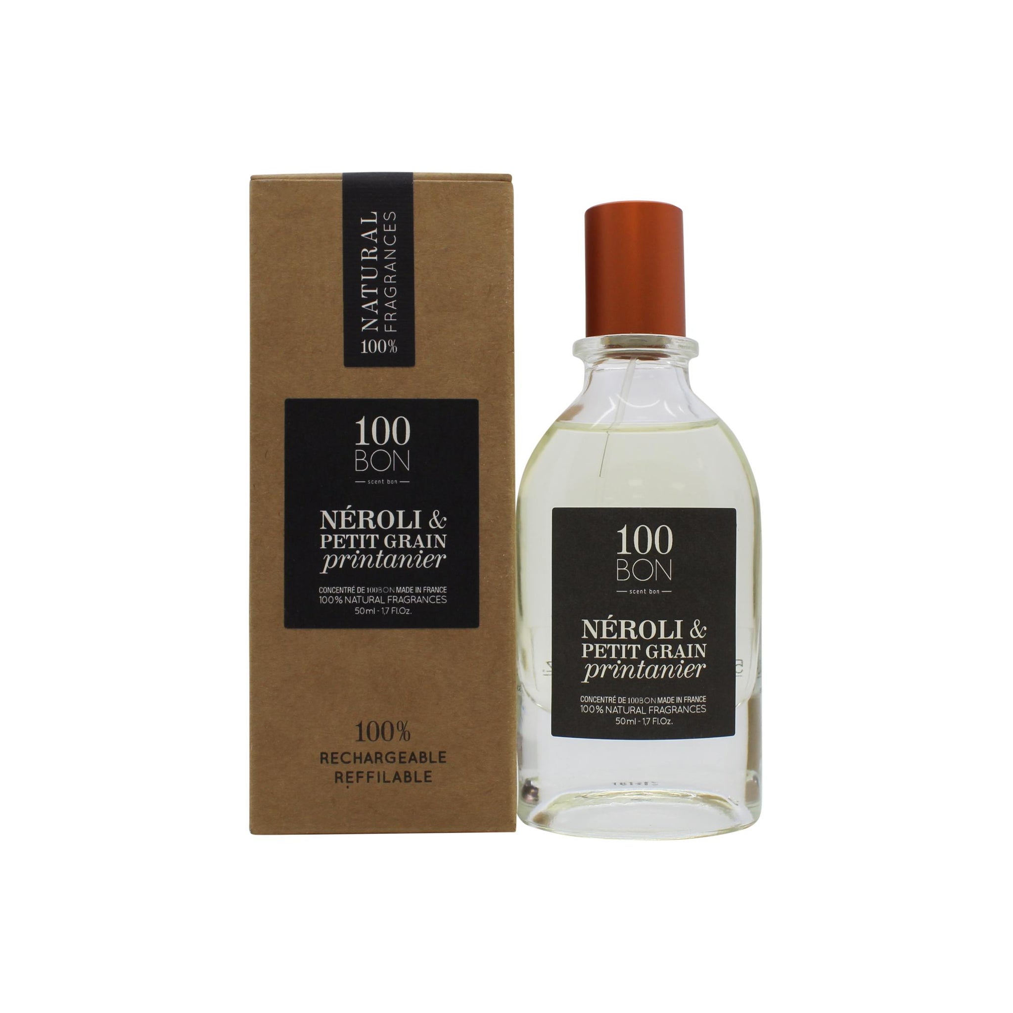 100BOn Néroli & Petit Grain Printanier Refillable Eau de Parfum Concetrate 50ml Spray