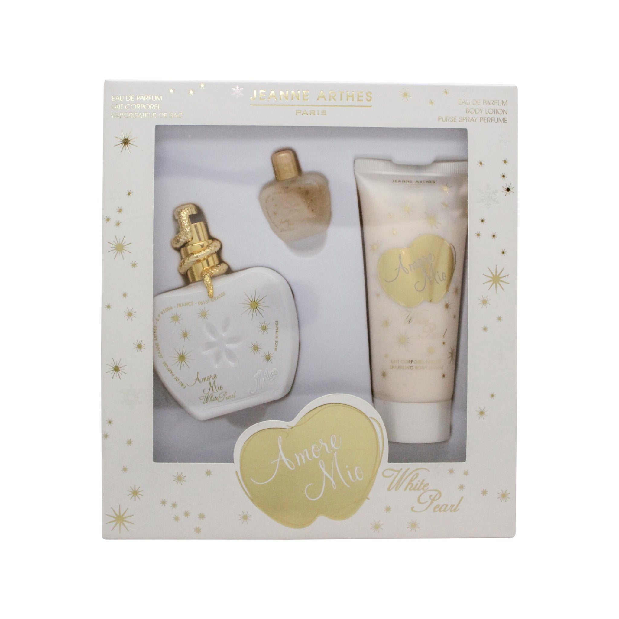 Jeanne Arthes Amour Mio White Pearl Gift Set 100ml EDP + 100ml Body Lotion + 7ml EDP