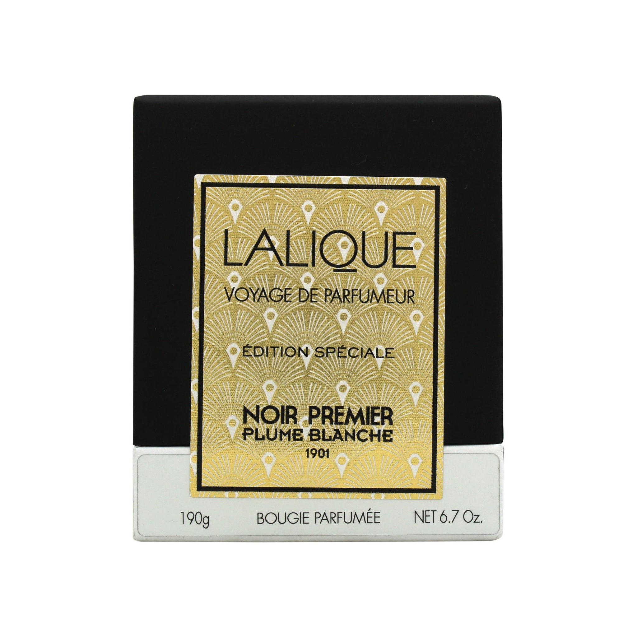 Lalique Candle 190g - Noir Premier Plume Blanche 1901