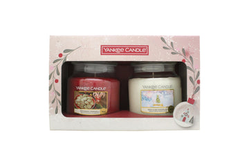 Yankee Candle Gift Set 411g Peppermint Pinwheels Candle + 411g Snow Globe Wonderland Candle