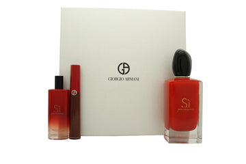 Giorgio Armani Si Passione Gift Set 100ml EDP + 15ml EDP + 1.5ml Lip Maestro 209 Palazzo