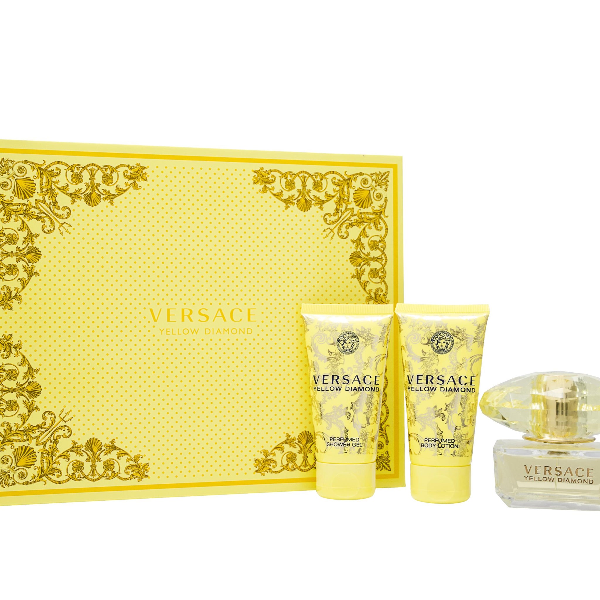 Versace Yellow Diamond Gift Set 50ml EDT + 50ml Shower Gel + 50ml Body Lotion