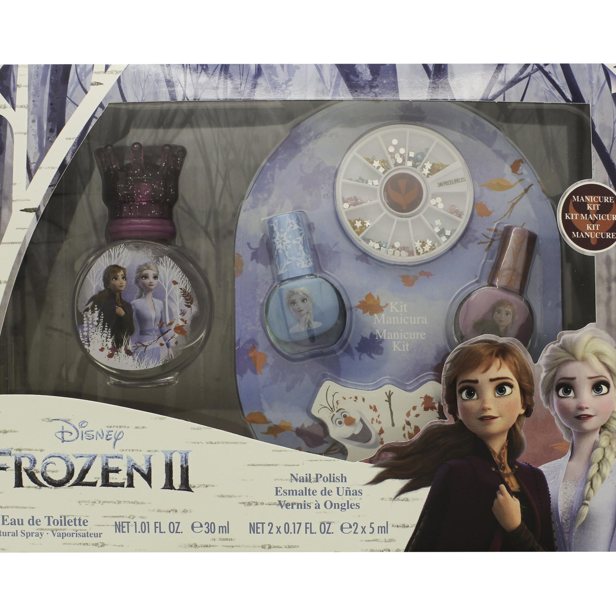 Disney Frozen II Gift Set 30ml EDT + 2x Nail Polish + Nail Gems