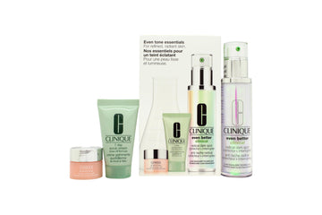 Clinique Even Tone Essentials Gift Set 50ml Even Better Clinical Radical Dark Spot Corrector + Interrupter + 30ml 7 Day Scrub Cream + 5ml All About Eyes