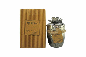 Bali Mantra Camellia Glass Silver Candle 500g - French Vanilla