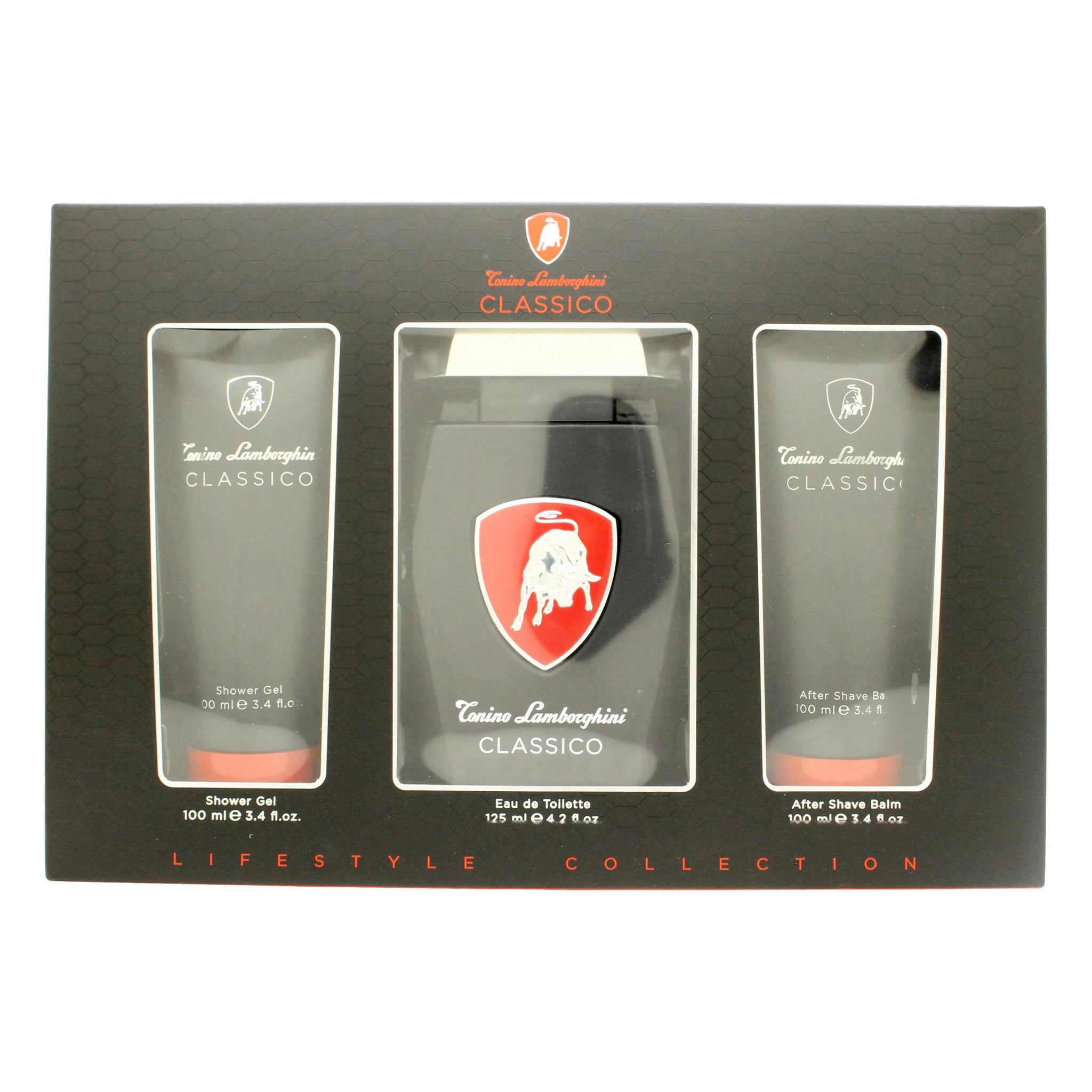 Lamborghini Classico Gift Set 125ml EDT + 100ml Aftershave Balm + 100ml Shower Gel