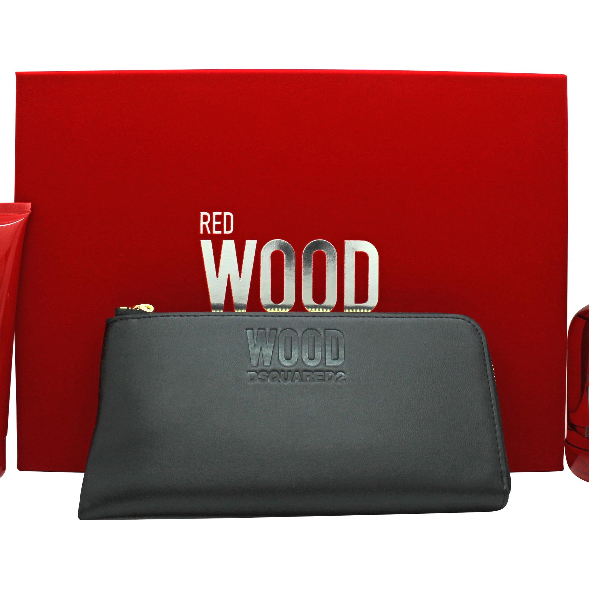 DSquared² Red Wood Gift Set 100ml EDT + 100ml Shower Gel + Purse