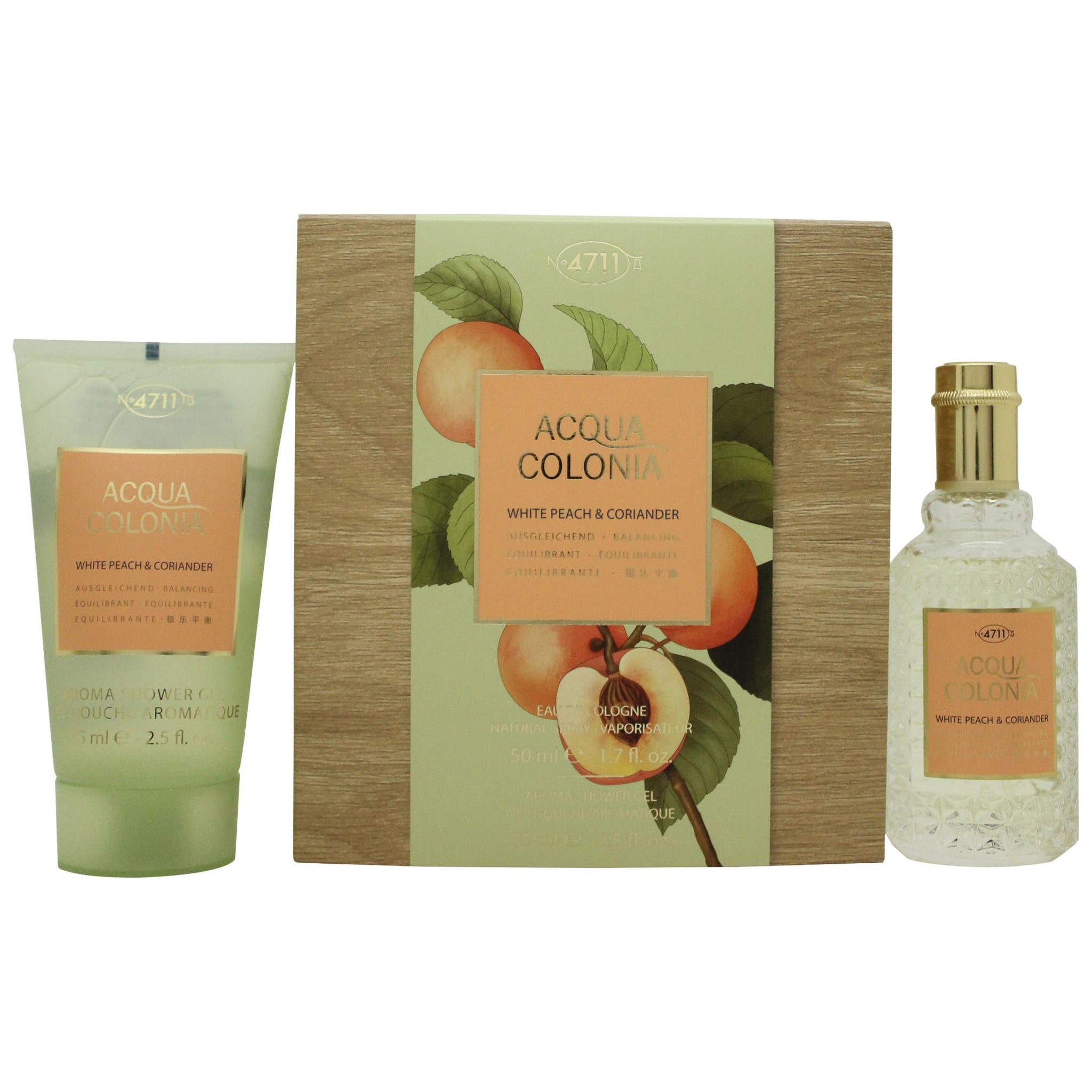 Mäurer & Wirtz 4711 Acqua Colonia White Peach & Coriander Gift Set 50ml EDC + 75ml Shower Gel