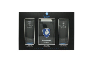 Lamborghini Acqua Gift Set 125ml EDT + 100ml Shower Gel + 100ml Aftershave Balm