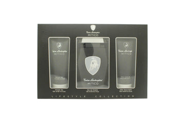 Lamborghini Mitico Gift Set 125ml EDT + 100ml Shower Gel + 100ml Aftershave Balm