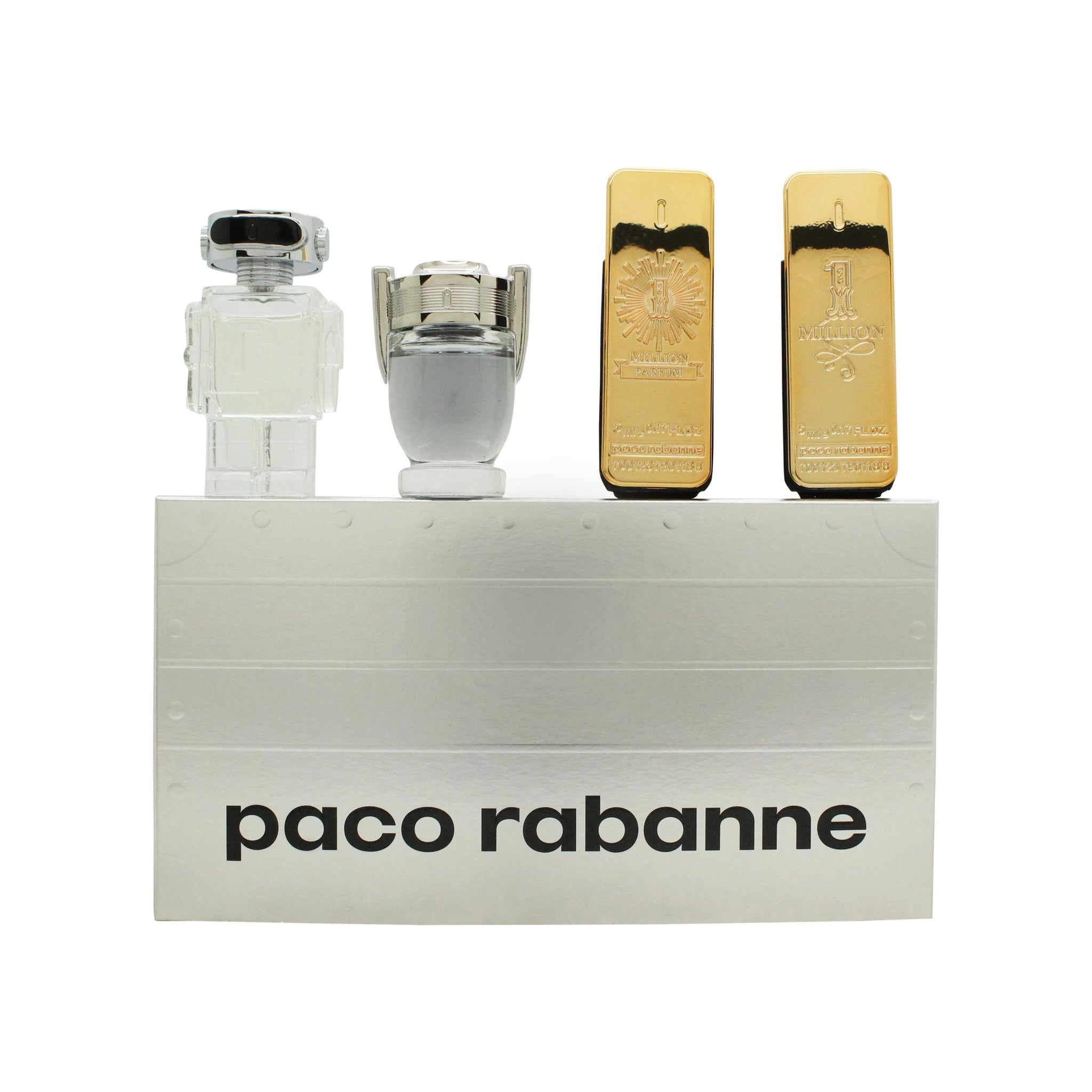 Paco Rabanne Miniatures For Him Gift Set 5ml 1 Million EDT + 5ml 1 Million Parfum EDP + 5ml Invictus EDT + 5ml Phantom EDT