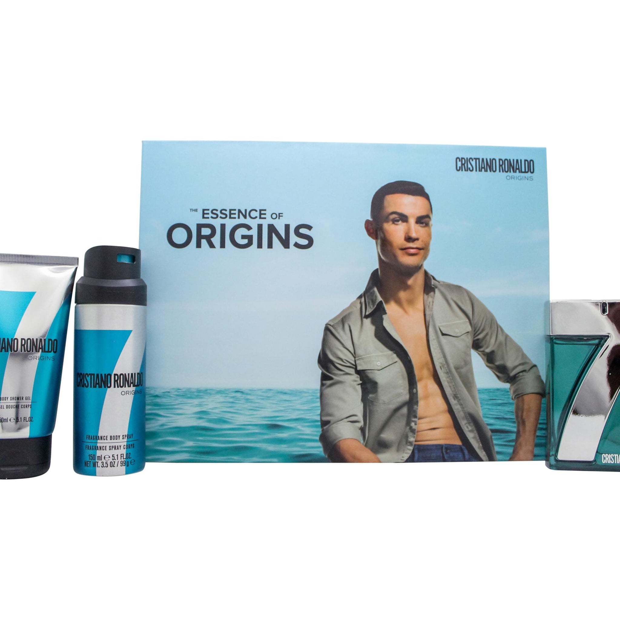 Cristiano Ronaldo CR7 Origins Gift Set 100ml EDT Spray + 150ml Shower Gel + 150ml Body Spray