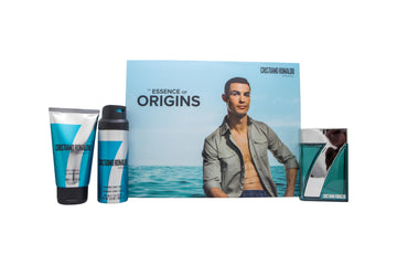 Cristiano Ronaldo CR7 Origins Gift Set 100ml EDT Spray + 150ml Shower Gel + 150ml Body Spray