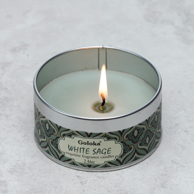 Goloka Wax Candle Tin - White Sage