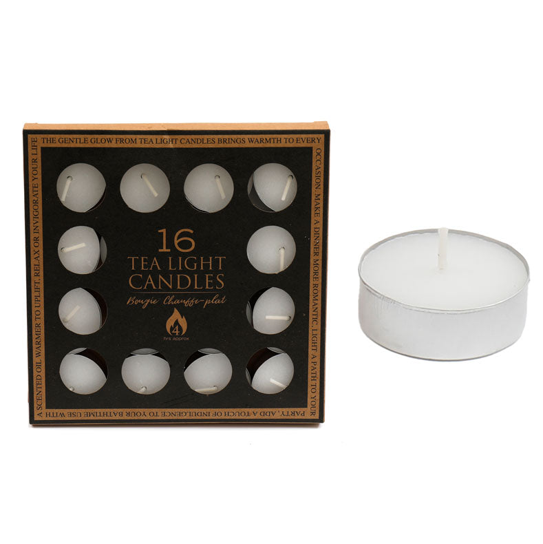 Pack of 16 4-Hour Unscented Tealight Candles