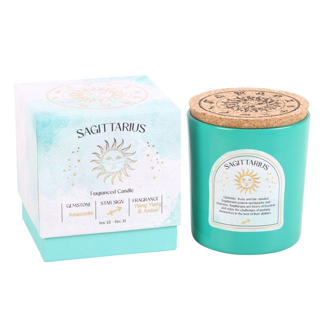 Sagittarius Ylang Ylang &amp; Amber Gemstone Zodiac Candle