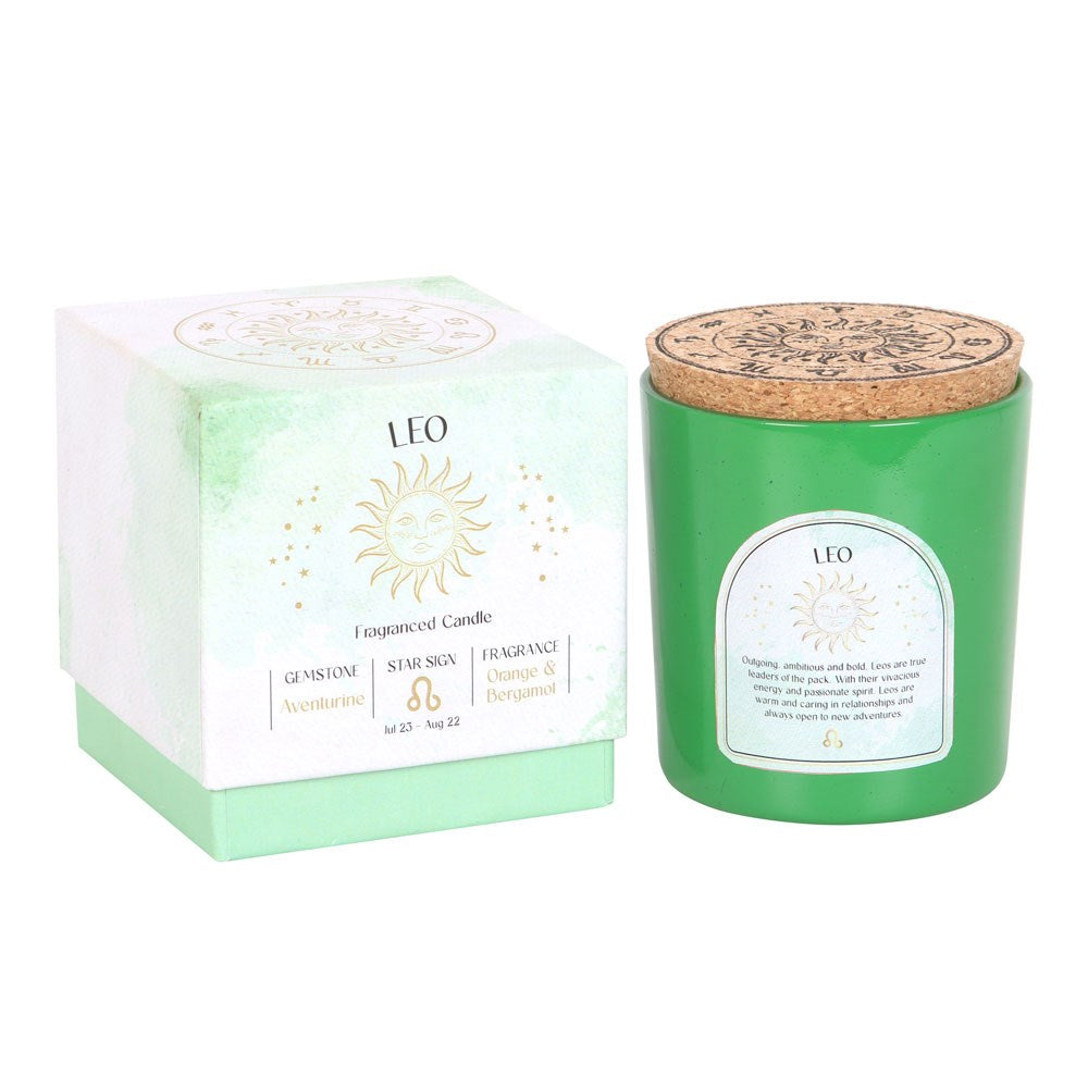 Leo Orange &amp; Bergamot Gemstone Zodiac Candle