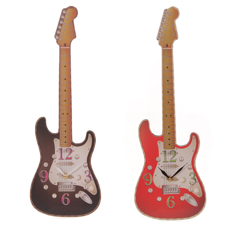 Fun Novelty Rock Guitar Shaped Wall Clock