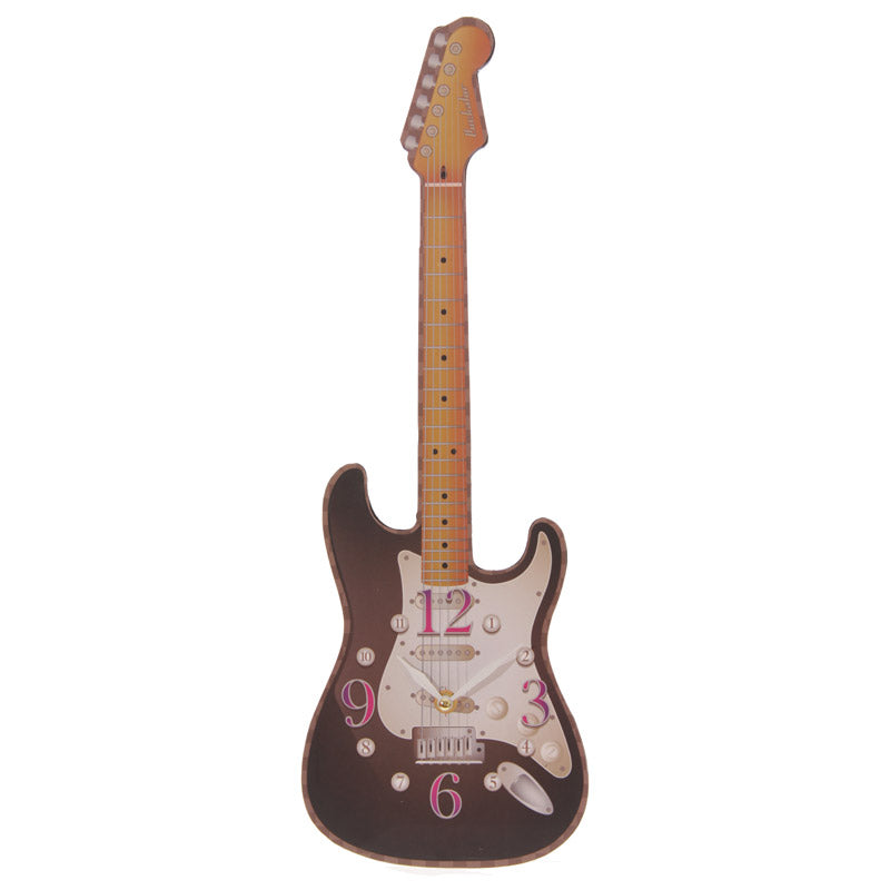 Fun Novelty Rock Guitar Shaped Wall Clock