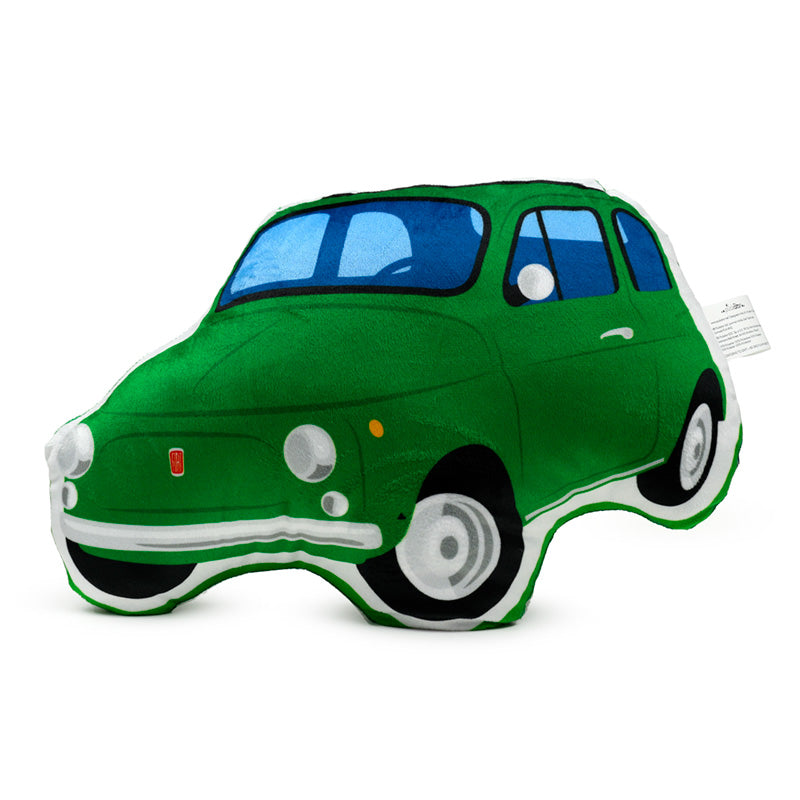 Plush Shaped Cushion - Green Fiat 500