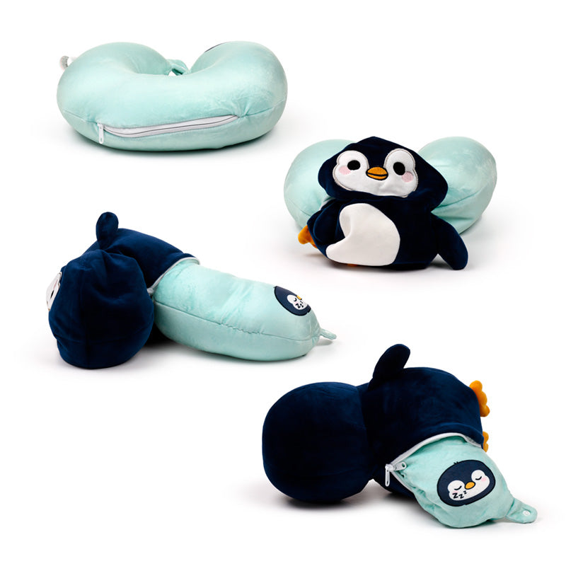 2-in-1 Swapseazzz Travel Pillow and Plush Toy - Nico the Penguin Adoramals Ocean