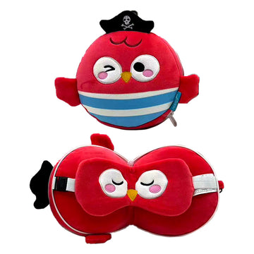 Relaxeazzz Travel Pillow & Eye Mask  - Jolly Joger Pirate Bembo the Parrot