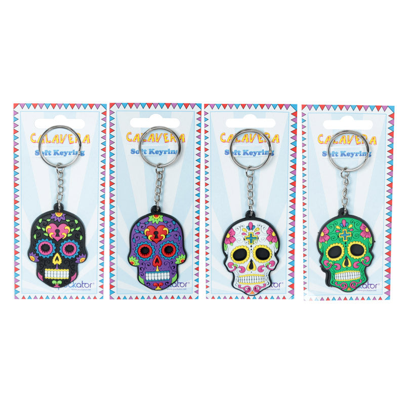 PVC Keyring - Day of the Dead Skull