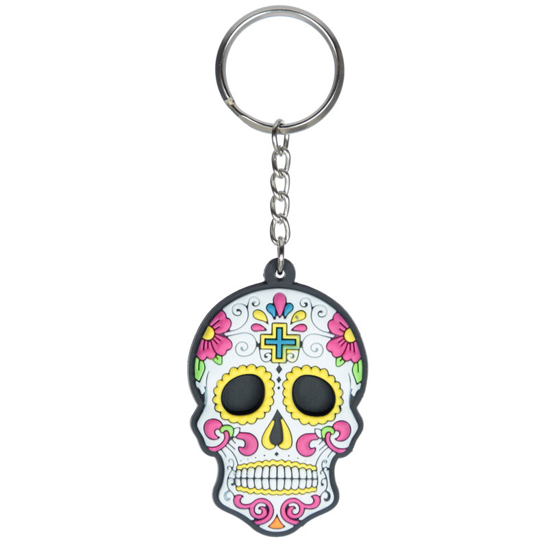 PVC Keyring - Day of the Dead Skull