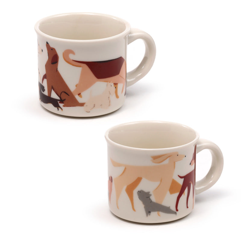 Set of 2 Porcelain Espresso Cups - Barks Dog