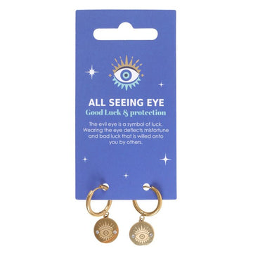 Gold Toned All Seeing Eye Earrings