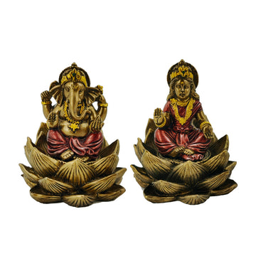 Decorative Ganesh & Lakshmi Set of 2 - Lotus